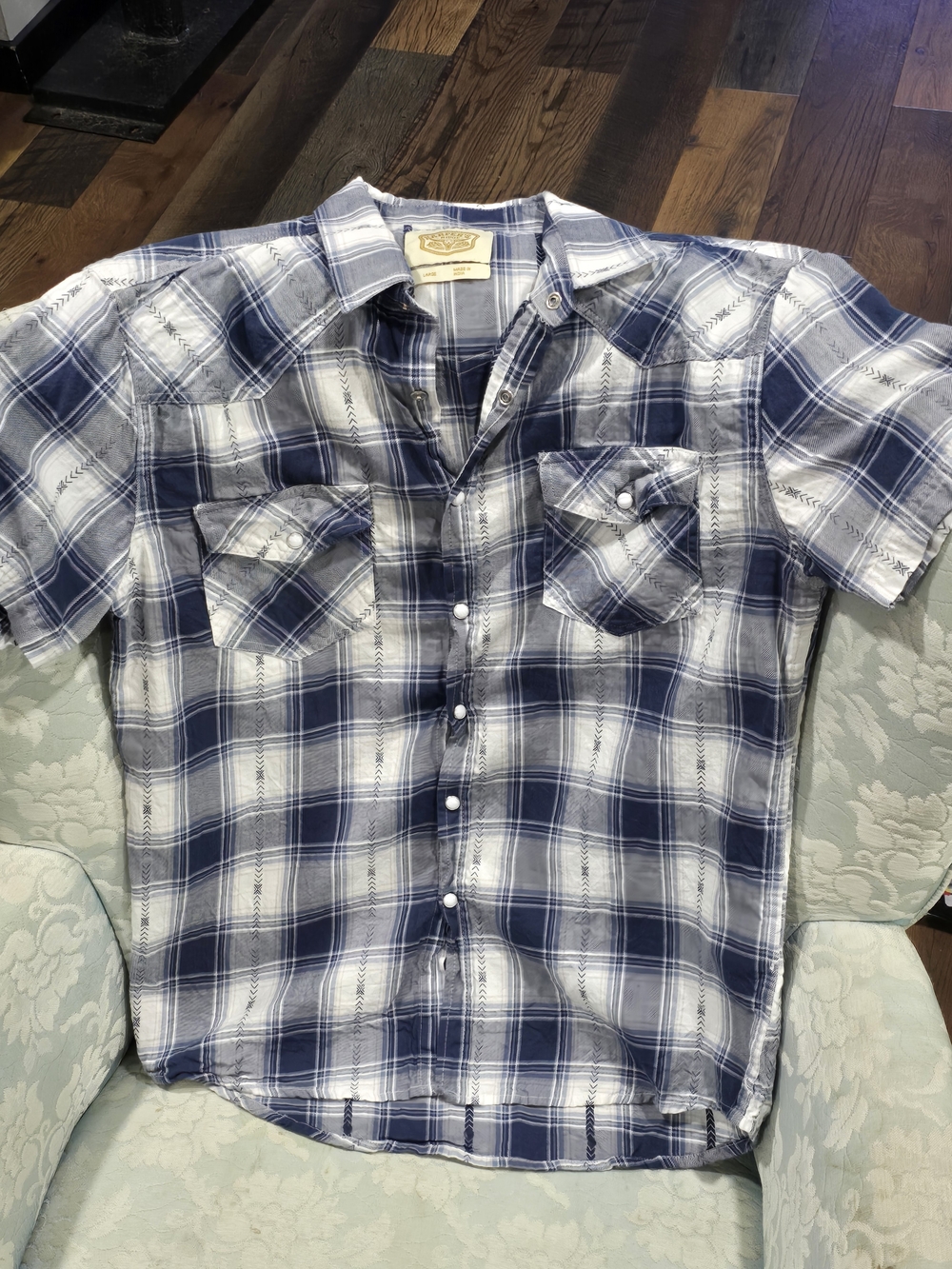 Harper's Ridge Men's Cowboy Rodeo Pearl Snap Shirt Sz L EU 100% Cotton